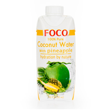 FOCO Натуральная кокосовая вода с соком ананаса (330 мл) без сахара