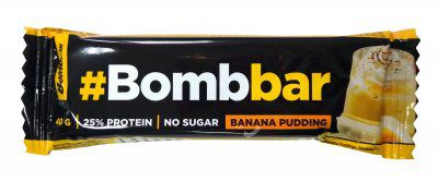 BOMBBAR Батончик глазированный 40 гр (Банановый пудинг)																							