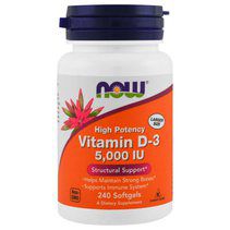 NOW Vitamin D3 5000 IU (240 гел. капс.)