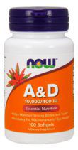 NOW Vitamin A&D10000/400 (100 гел.капс)