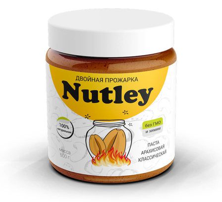 Nutley Паста арахисовая классическая двойной прожарки (тёмная) (500 г)