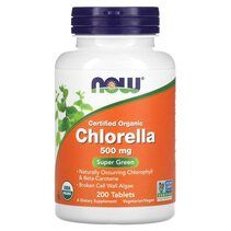 NOW Chlorella Organic 500 мг (200 таб.)