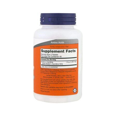 NOW Acetyl L-Carnitine 750 mg (90 таб)