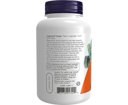 NOW Foods Magnesium + Potassium Aspartate (120 вег. капс)