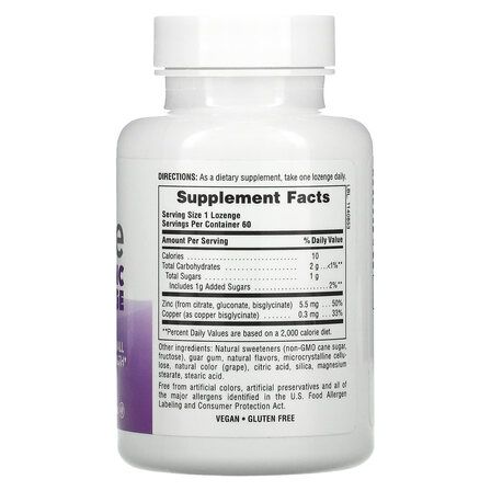 Natures Plus Immune Zinc Lozenge (60 пастилок) со вкусом ягод