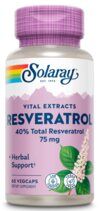 Solaray Resveratrol 75мг (60 веганских капсул) антиоксидант ресвератрол