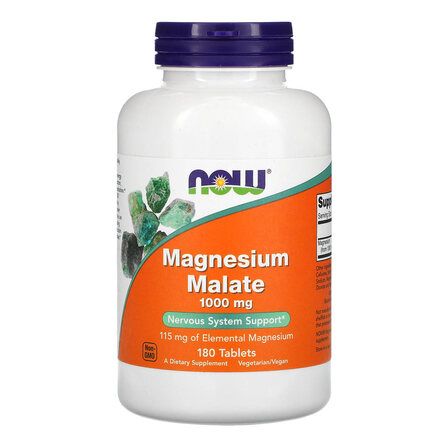 NOW Foods Magnesium Malate (180 веганских капсул) магний малат
