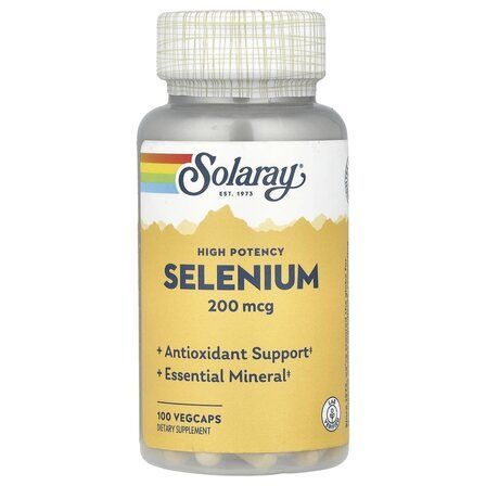 Solaray Selenium 200 мкг (100 вегансих капсул) селен