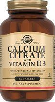 Solgar Calcium Citrate w. Vit D3 100 mсg (60 таблеток) Цитрат кальция с витамином д3